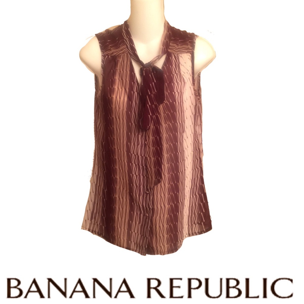 Banana Republic Sleeveless Top Tie Blouse